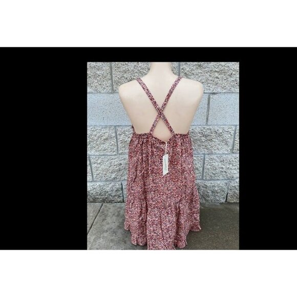 Universal Thread Women's Sleeveless Short Pintuck Mini Dress Pink Floral Small - Picture 4 of 7